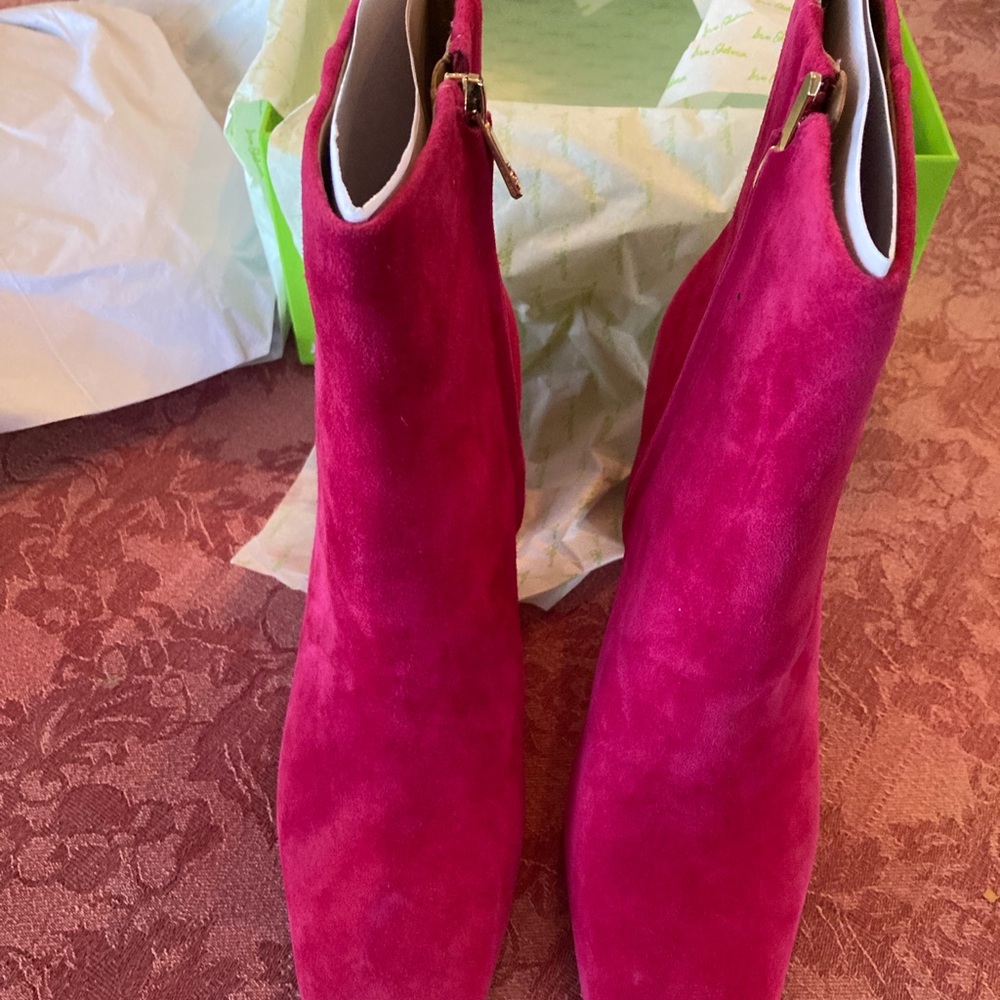 Sam Edelman Codie Magenta Suede Ankle Boots